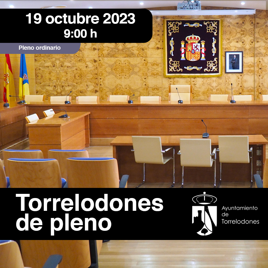 Pleno ordinario el jueves 23 de octubre, a las 9:00 h