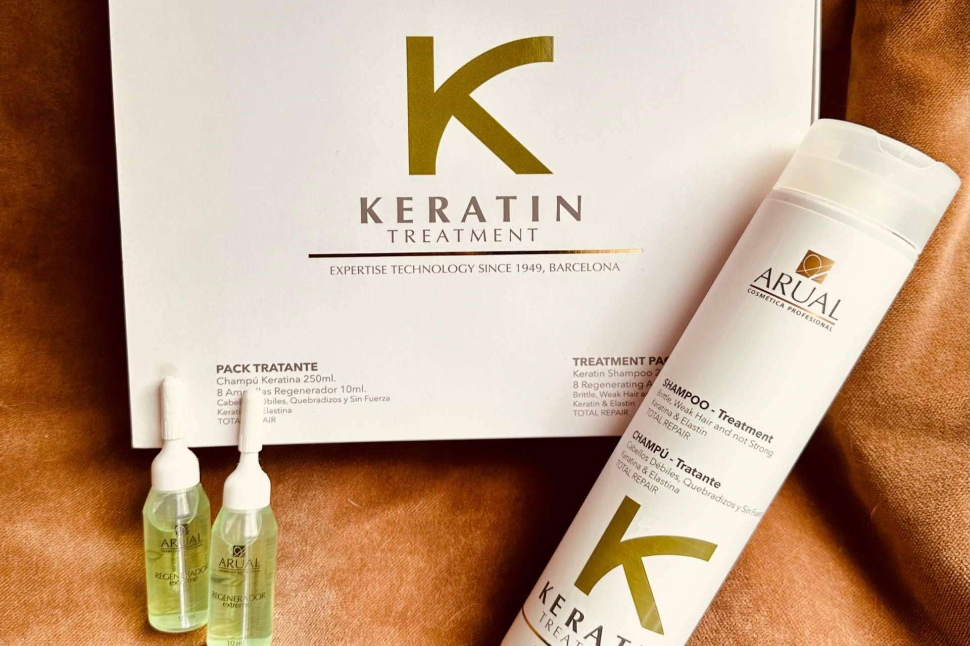 Arual con keratina para el cuidado del cabello